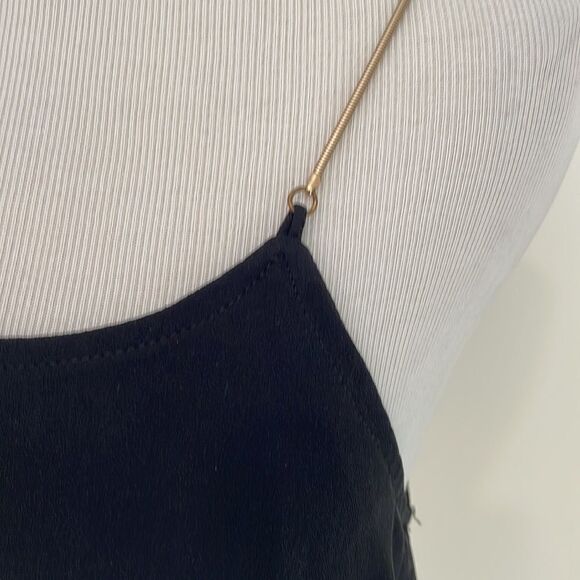 Black blouse with metal chain straps by love culture size Small - Picture 2 of 8